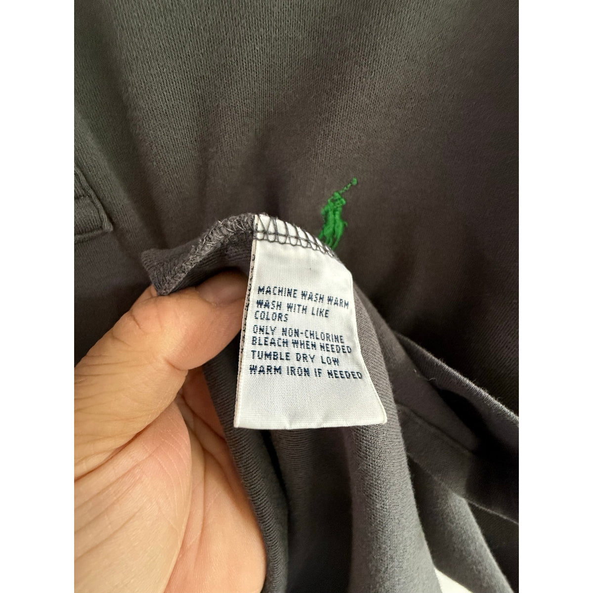 Vintage Polo Ralph Lauren GRAY Polo Shirt Men's green Pony