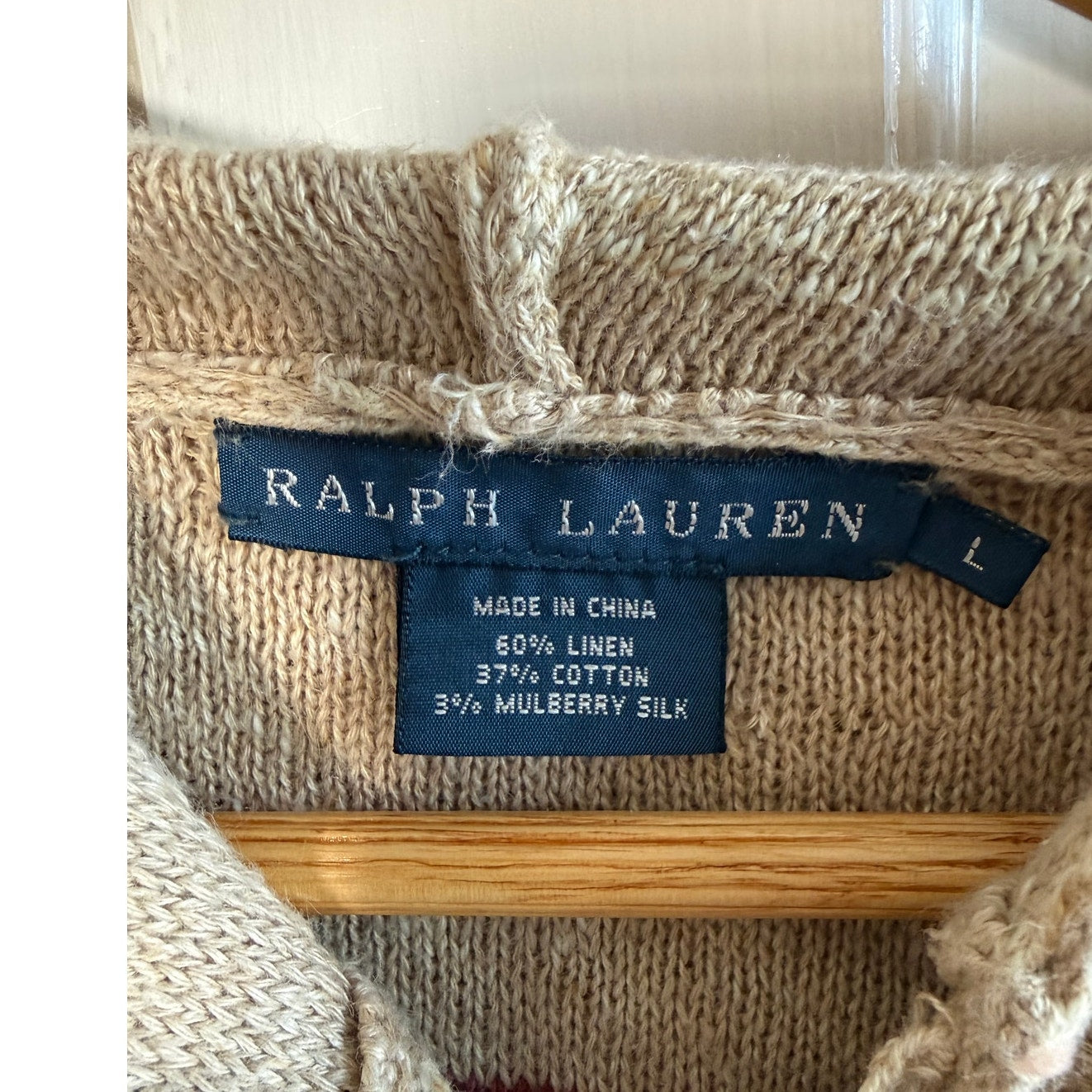 Vintage Ralph Lauren Southwestern Hooded Knit Toggle Cardigan