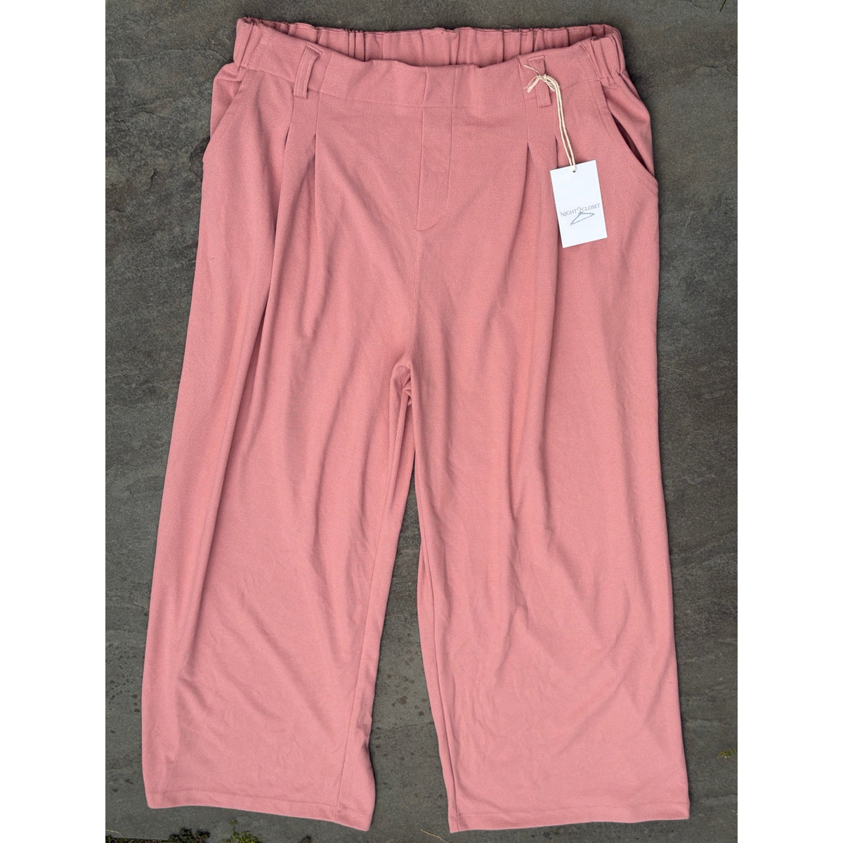 Halara High Waisted Pleated Wide Leg Pants Dusty Pink Size XL Regular