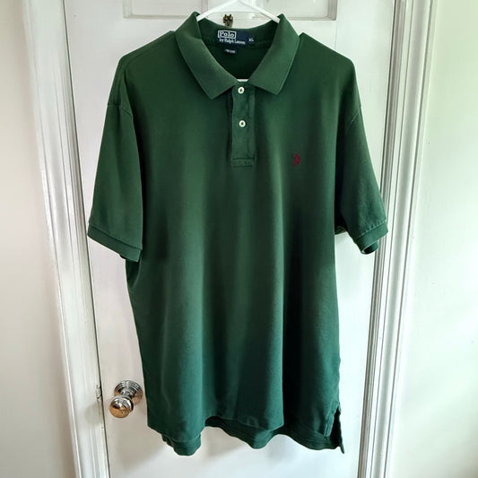 Vintage Polo Ralph Lauren Green Polo Shirt Men's Red Pony