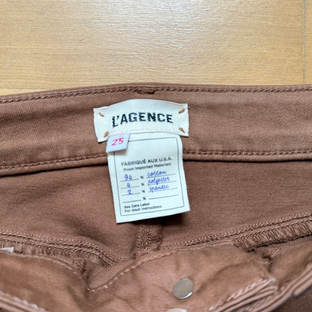 L'AGENCE Marguerite High Rise Skinny Jeans - Java Coated - Size 25 - EUC