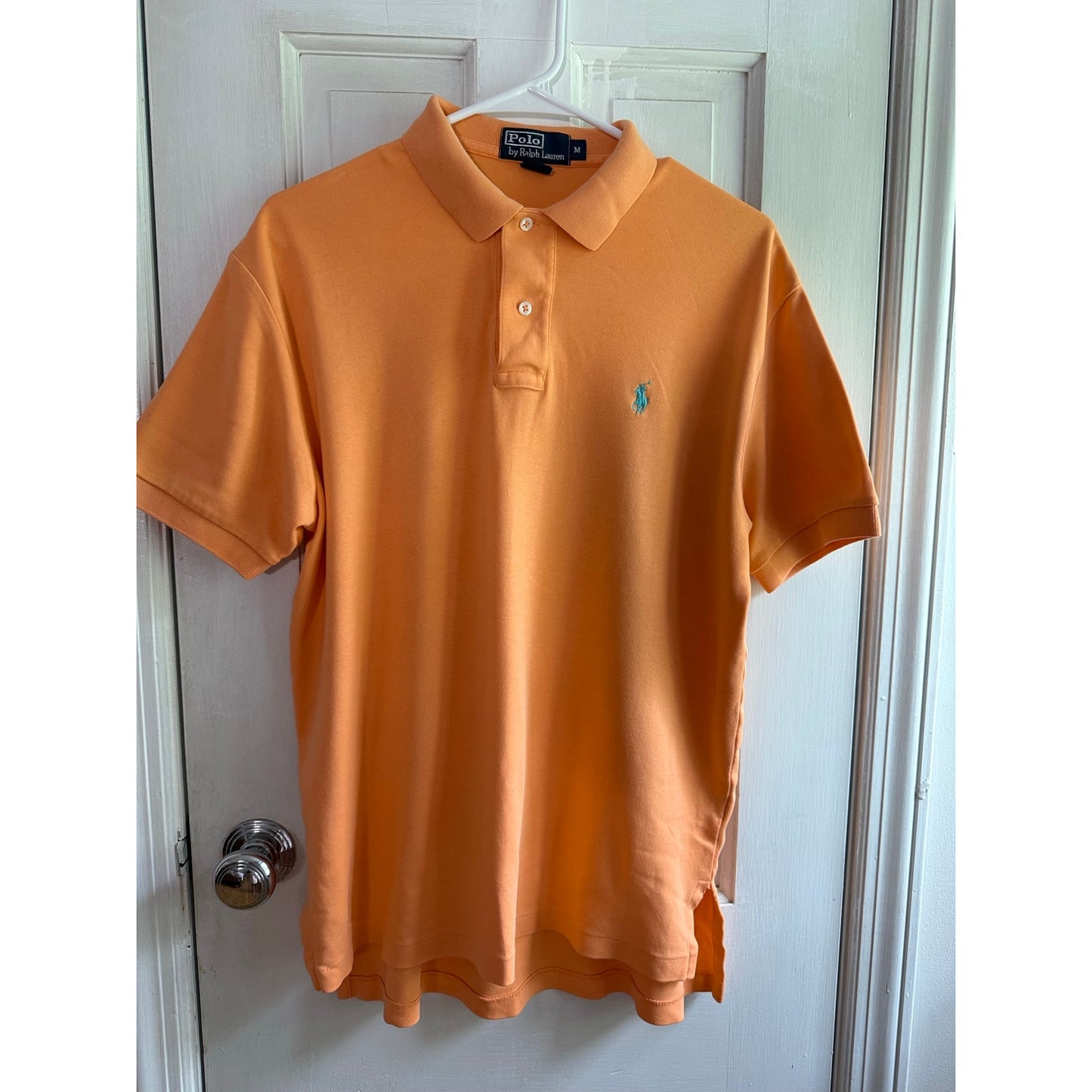 Vintage Polo Ralph Lauren Orange Polo Shirt Men's Blue Pony