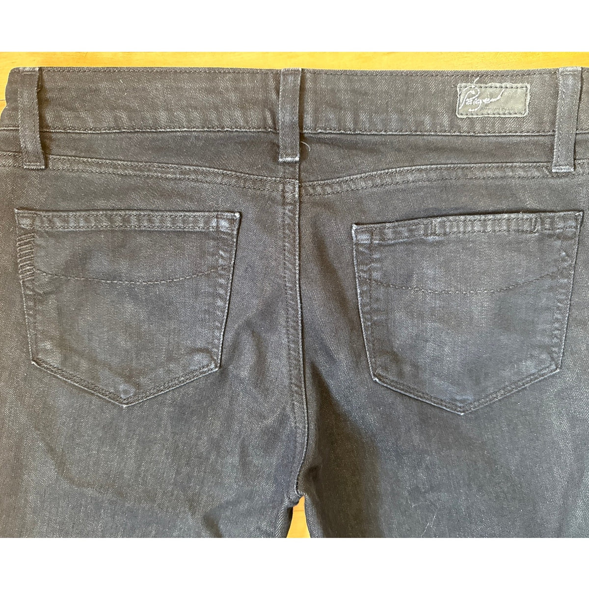Vintage PAIGE Skyline Ankle Peg Jeans 27 Dark Black Wash USA