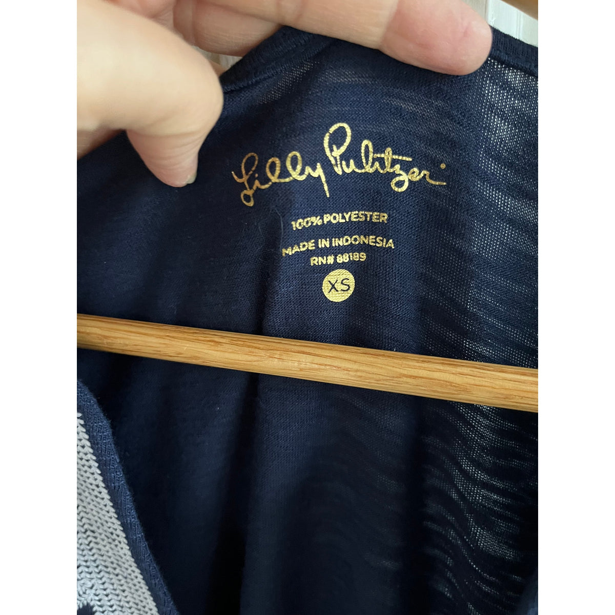 Lilly Pulitzer Maisie Swing T-Shirt Dress True Navy Embroidered Neck XS