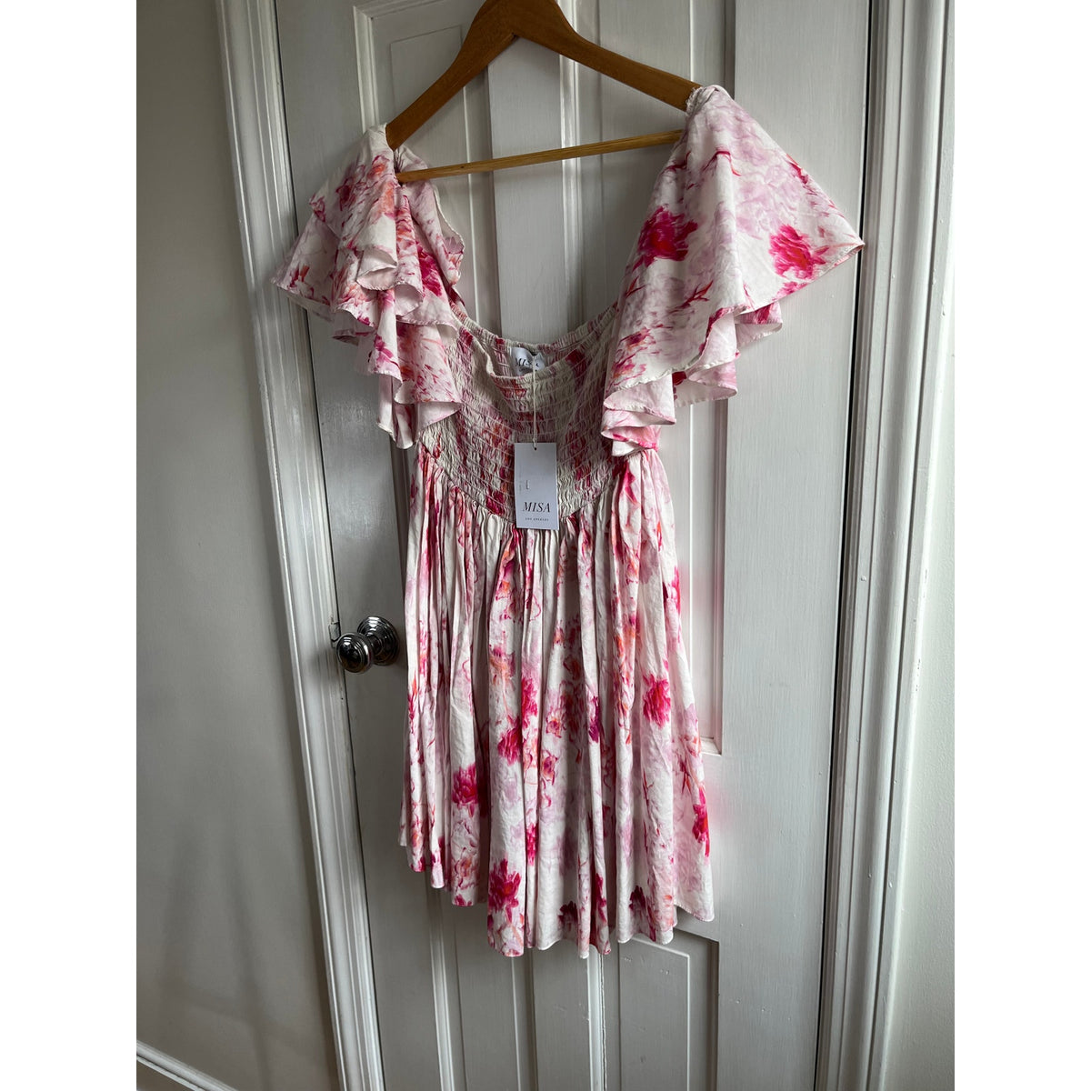 NWT MISA Los Angeles Dina Abstract Floral Smocked Mini Dress 🌸 Sold Out! Sz M