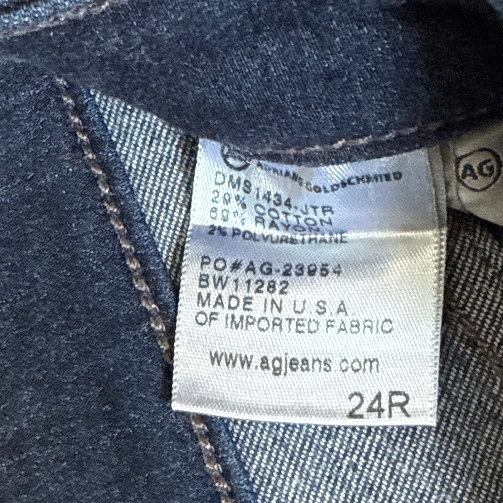 Adriano Goldschmied  AG "The Prima" Size 24 Dark Wash Mid Rise Skinny Jean