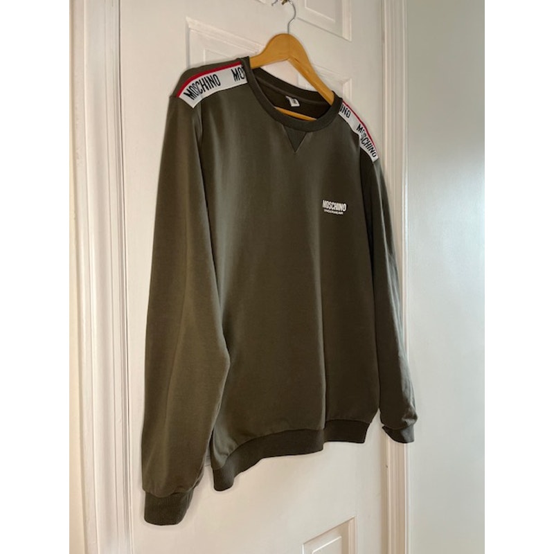 Moschino Underwear Oversized Tape Khaki Sweatshirt- XS but fits more like S or M