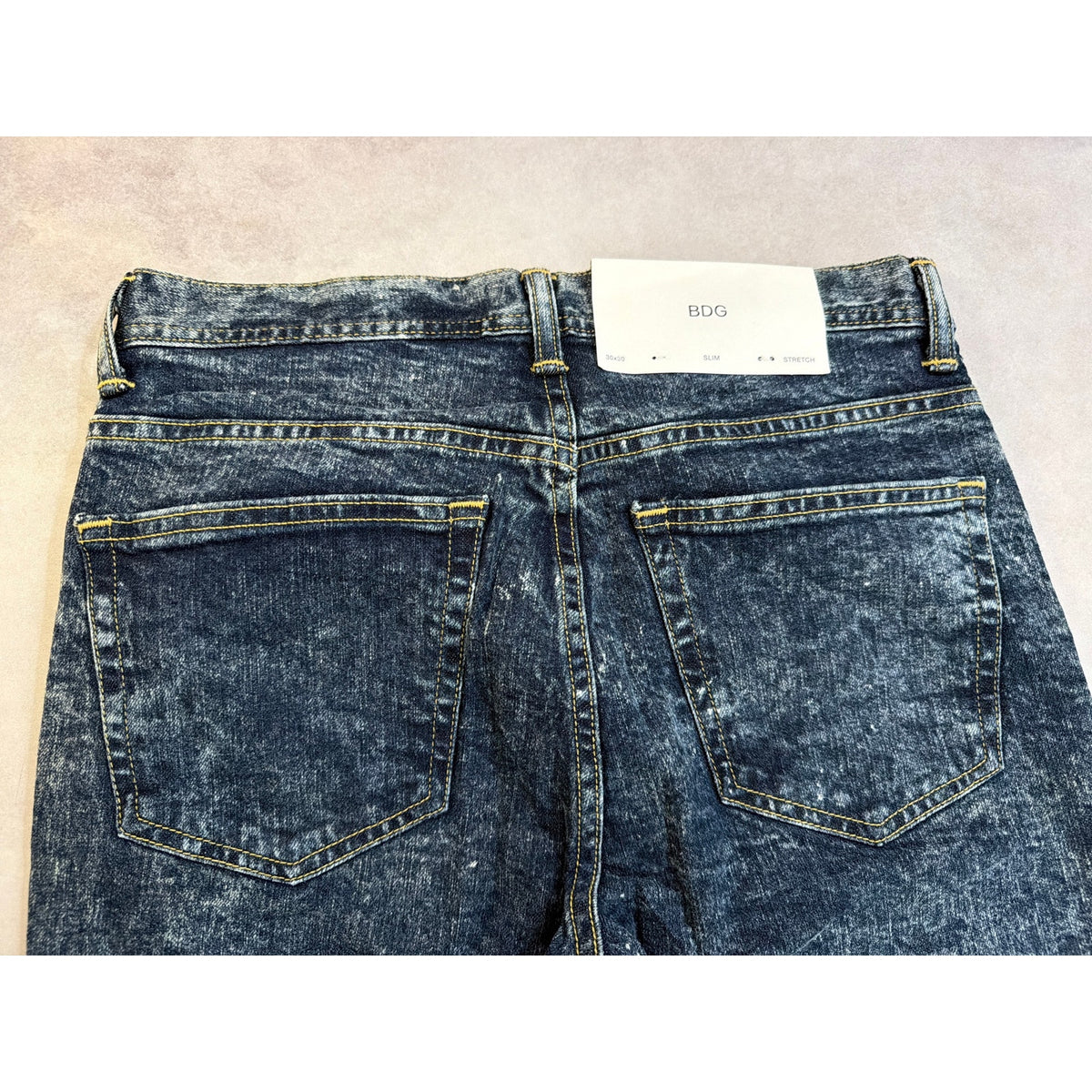 NWT BDG Retro Acid Wash Slim Straight Denim Blue Jeans Size 30