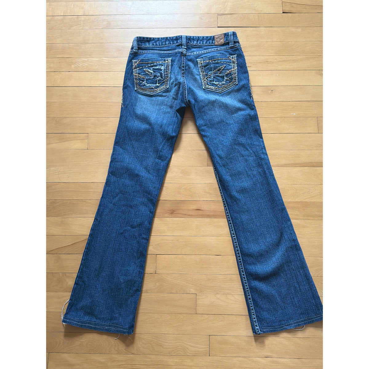 Antik Denim Womens Size 29 Distressed Bootcut Low Rise Jeans With Pocket Detailing