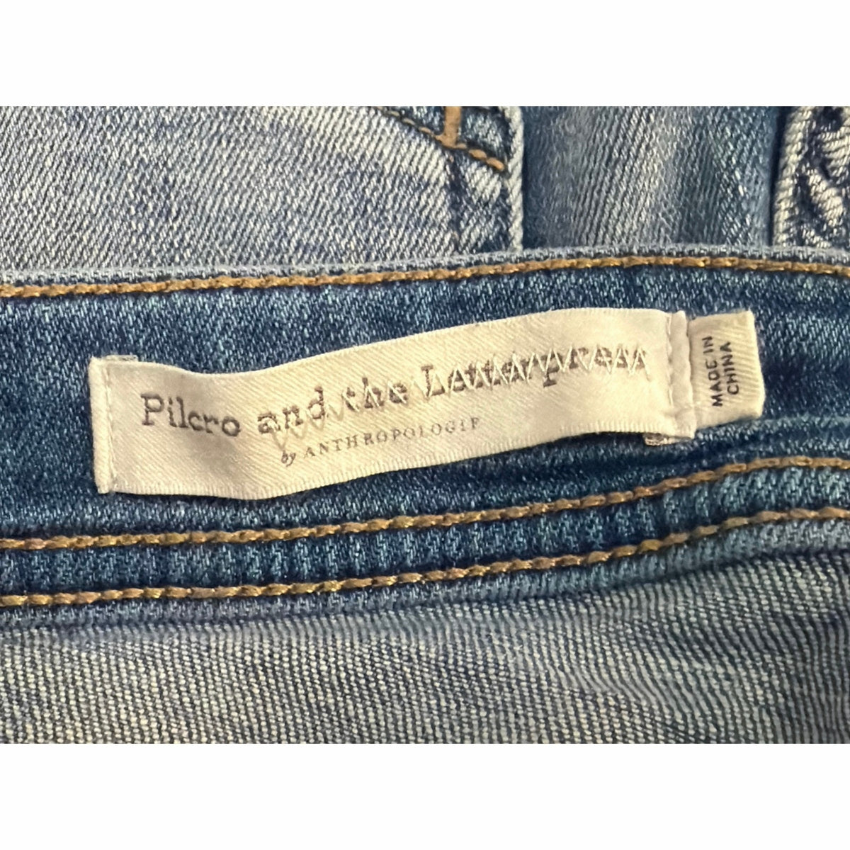 Pilcro Anthropologie Slim Boyfriend Jeans Womens 25 Light Wash Side Stripe Tape