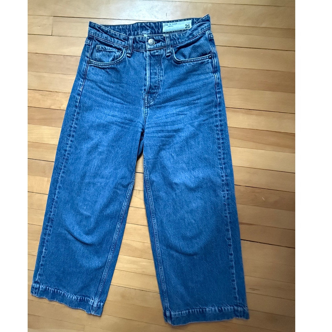 Rag & Bone High-Rise Wide-Leg Jeans Blue - Size 26 EUC