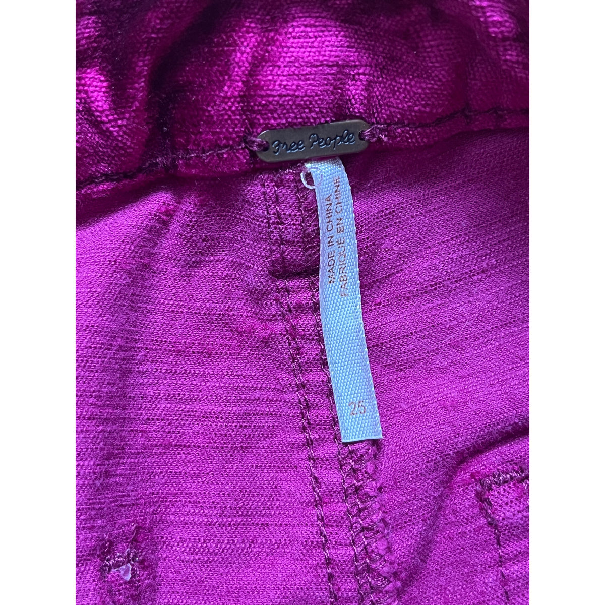Free People "Speed of Light" Crushed Velvet Flare Pants Size 25 EUC Metallic Pink