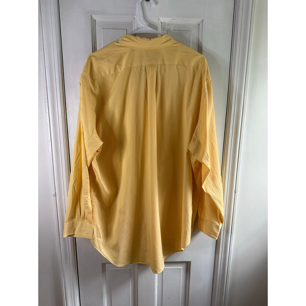 Vintage Polo Ralph Lauren Classic Fit XL Yellow White Striped Button Down Shirt EUC