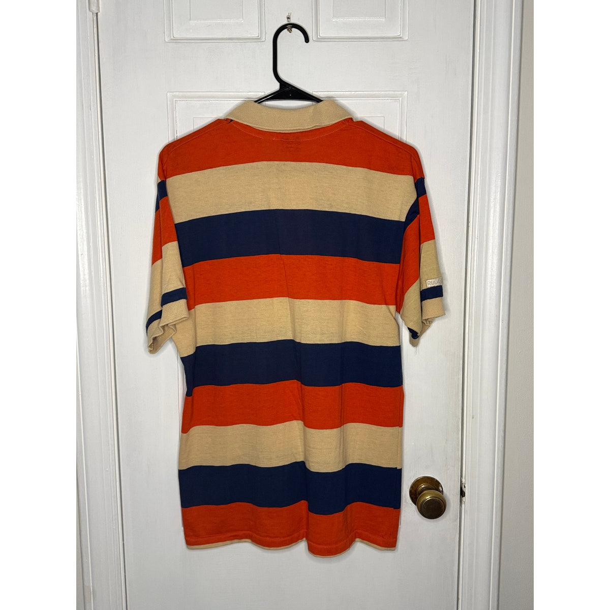 GANT Rugger Men's Stripped Polo Orange/Cream/Blue XL