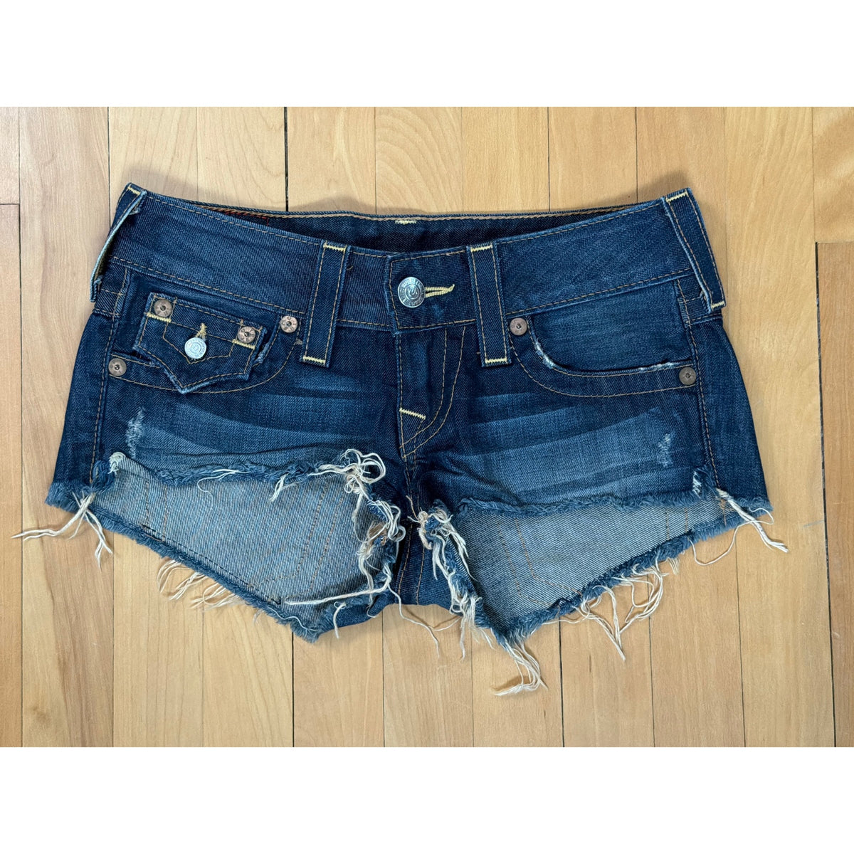 TRUE RELIGION Size 25 "JOEY CUT-OFF" Jean Shorts