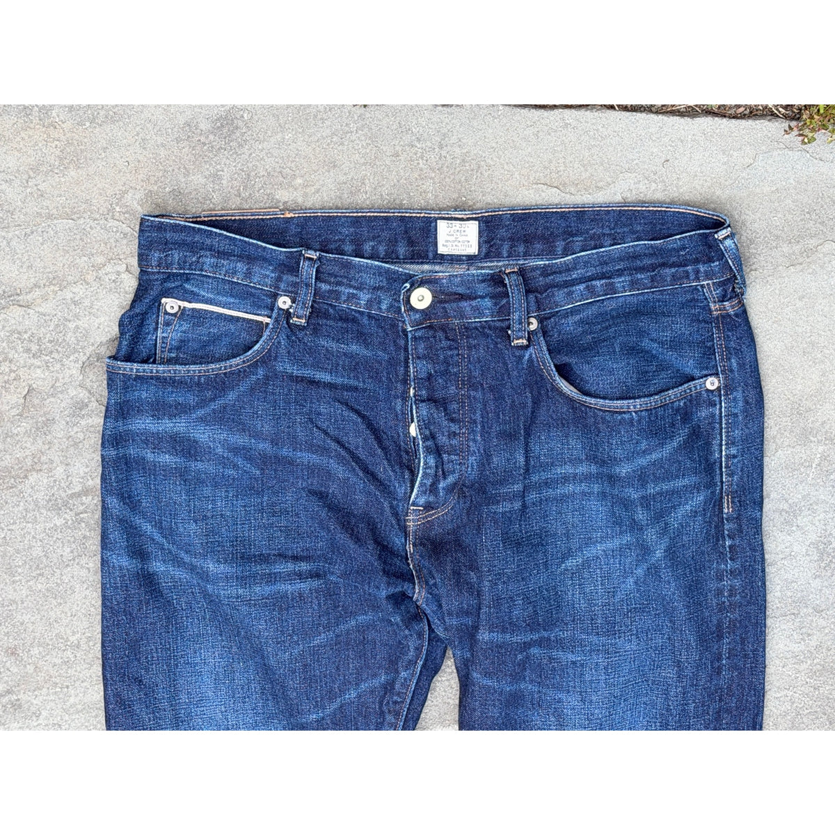 J.Crew Vintage Slim Straight Leg Jeans Dark Wash Denim 100% Cotton 33x30