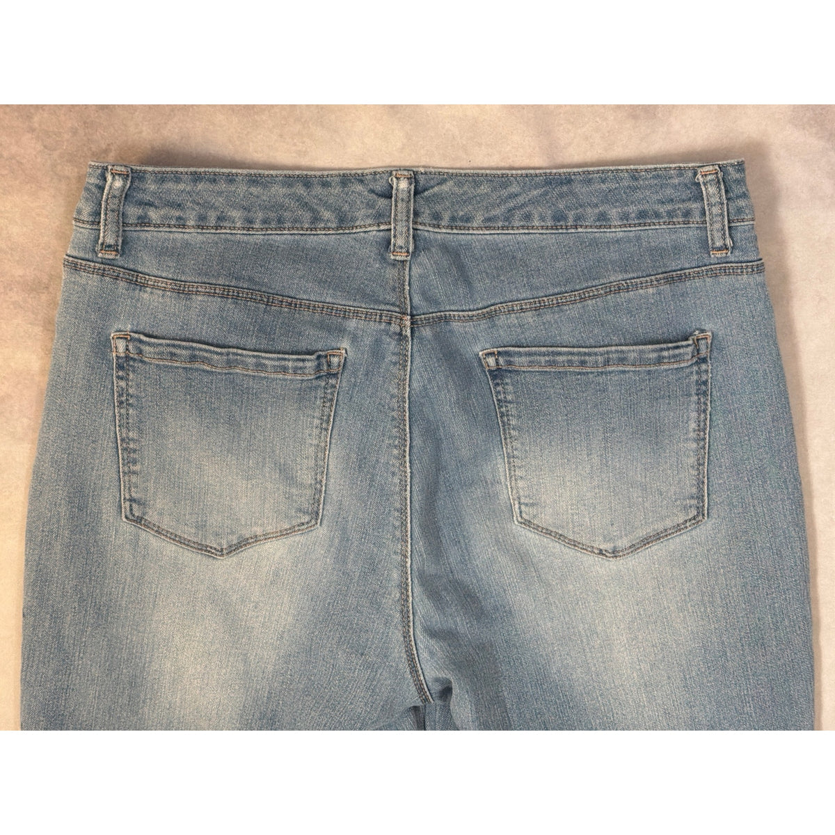 Style & Co Curvy Boyfriend Jeans Womens 10 Floral Embroidered Light Wash Crop 10