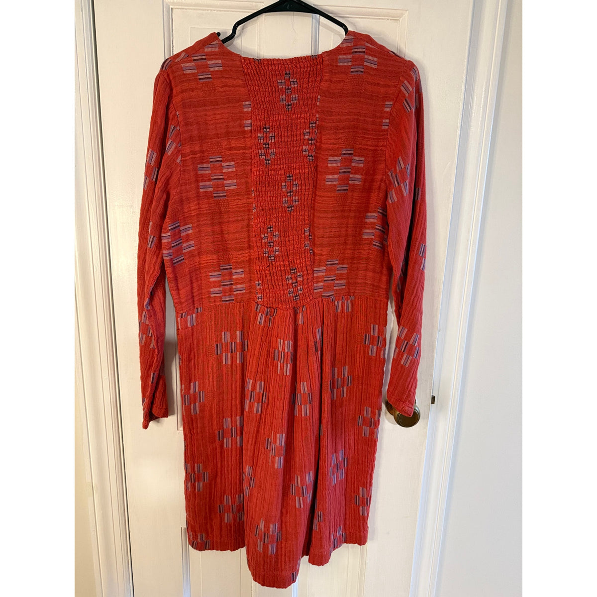 Ace & Jig Roxie Dress Jolie Shoulder Buttons Size Medium Red Gauze