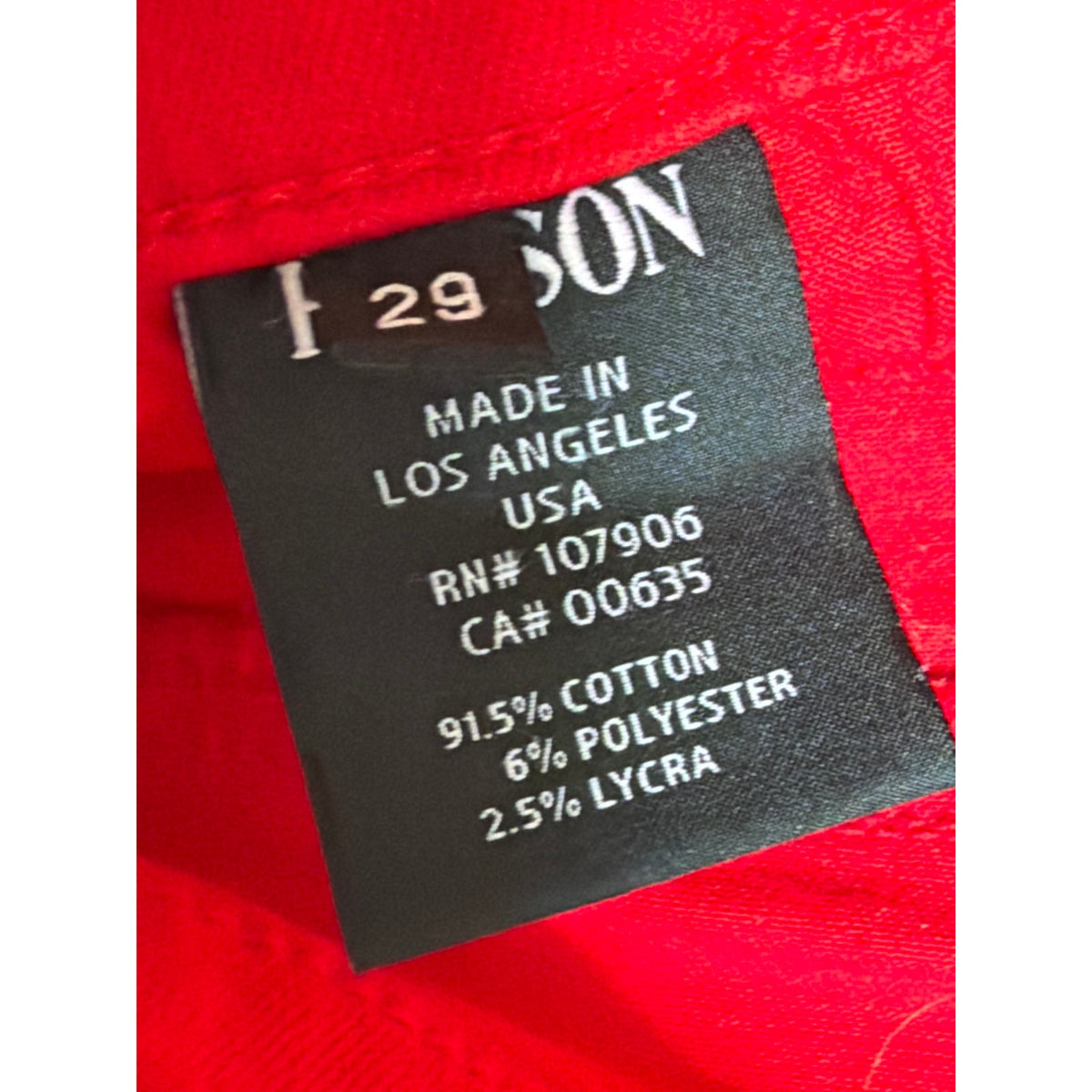 Hudson Nico Super Skinny Mid-Rise Jeans in Red - Size 29