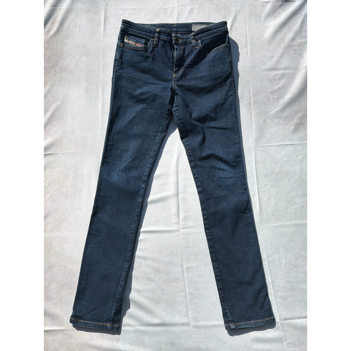 Vintage Diesel Skinzee Size 29x30 Super Slim Skinny Midrise Dark Wash Jeans EUC