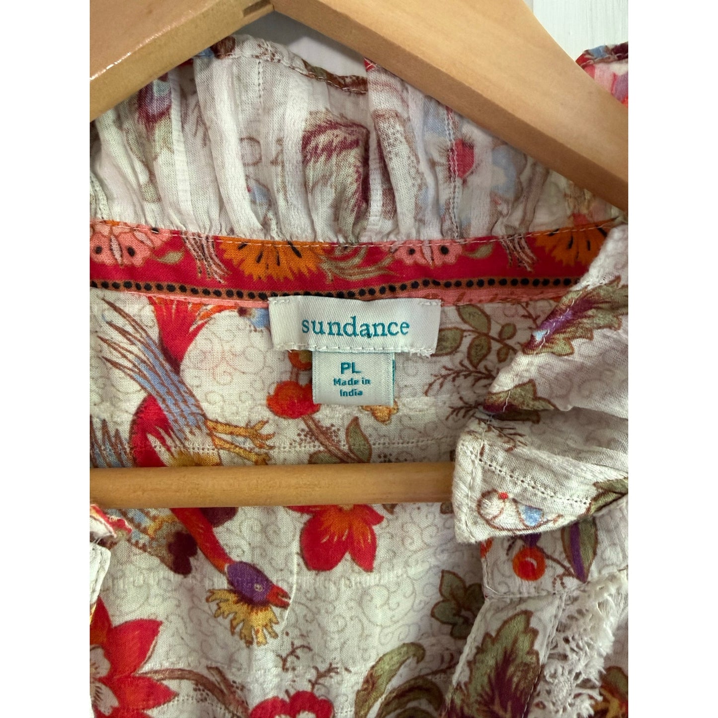 Sundance Floral Blouse Petite Large Tunic Peasant Top Boho