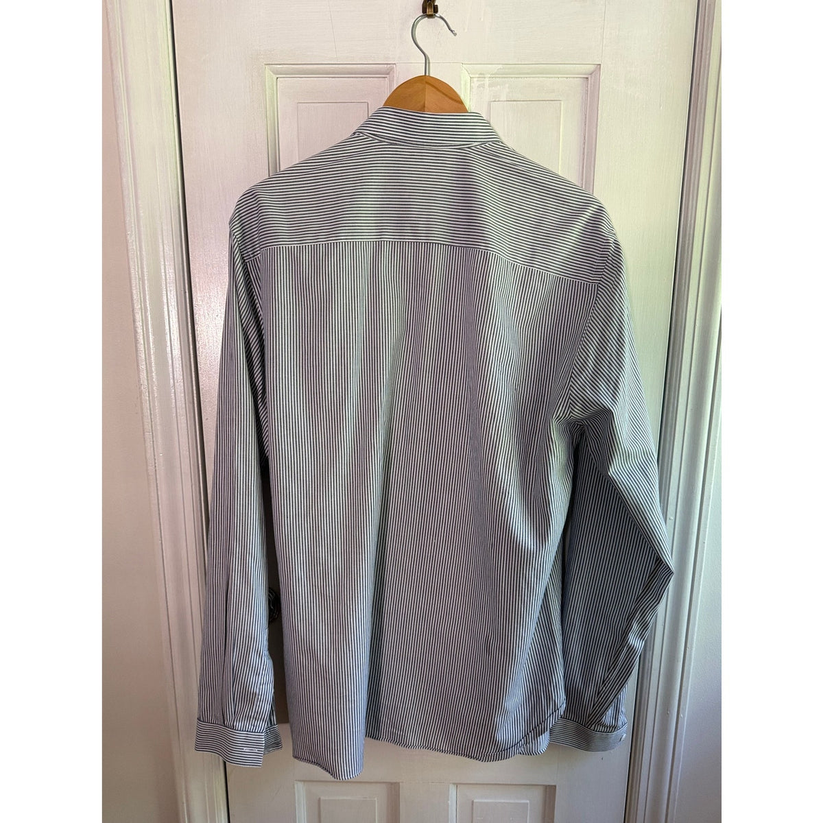 The Kooples Paris Slim Fit Striped Cotton Button Down Luxe Workwear XL