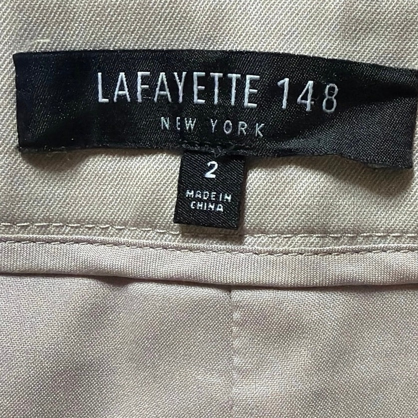 Lafayette 148 Size 2 Barrow Style High Rise Straight Leg Light Gray Trousers