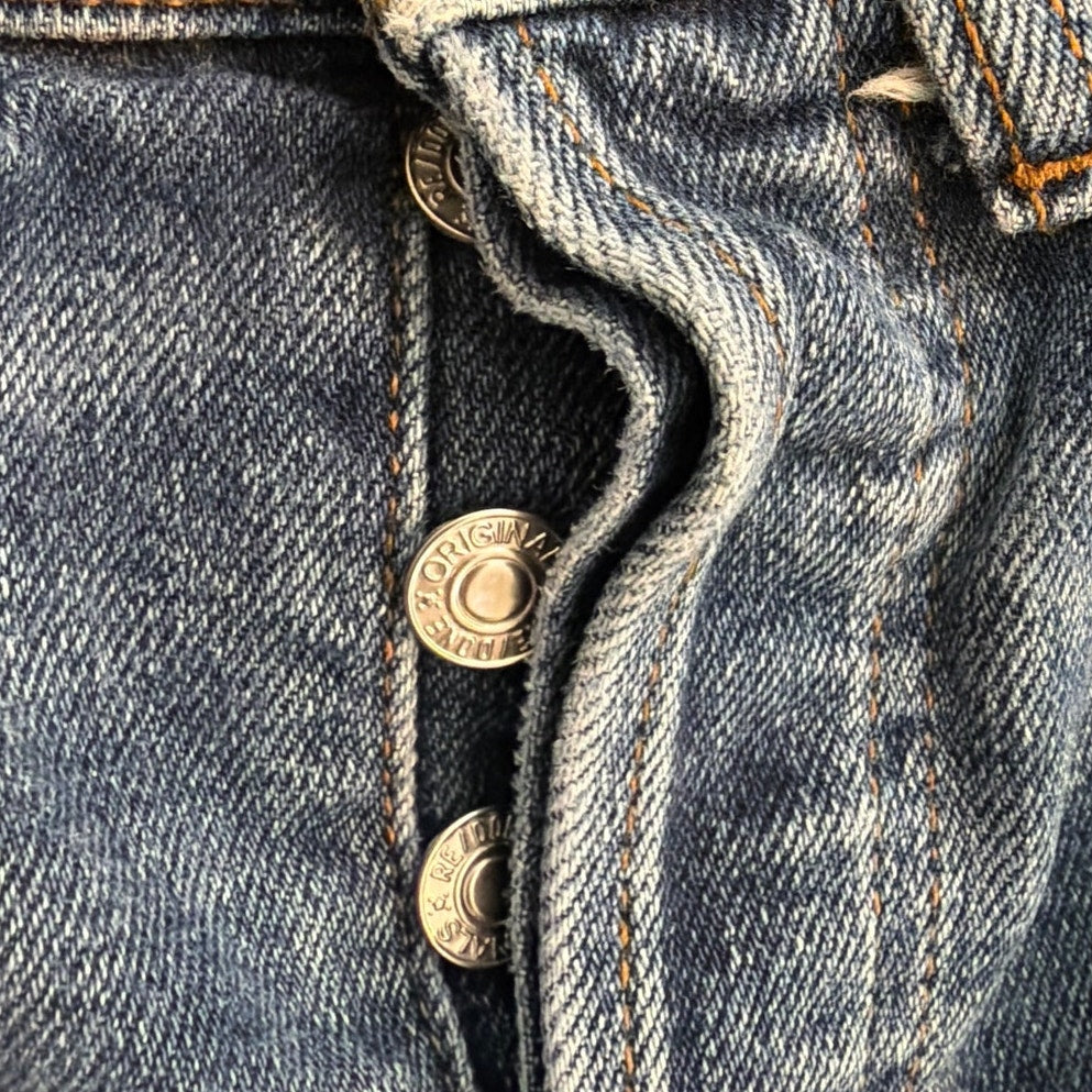 Re/Done Size 24 Ripped Distressed Hem High Rise Jeans
