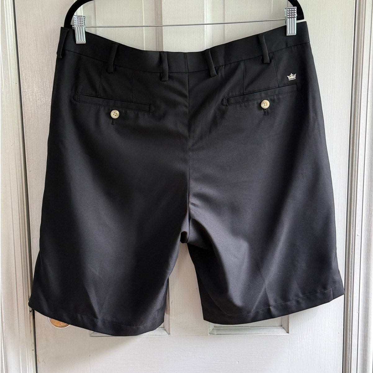 Peter Millar Salem Performance Shorts Men's 35 Black Crown Sport Golf Chino EUC