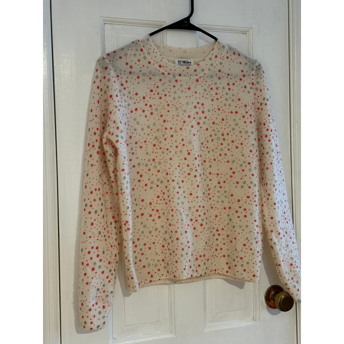 27 Miles Cashmere Sparkle Dot Sweater Size XS