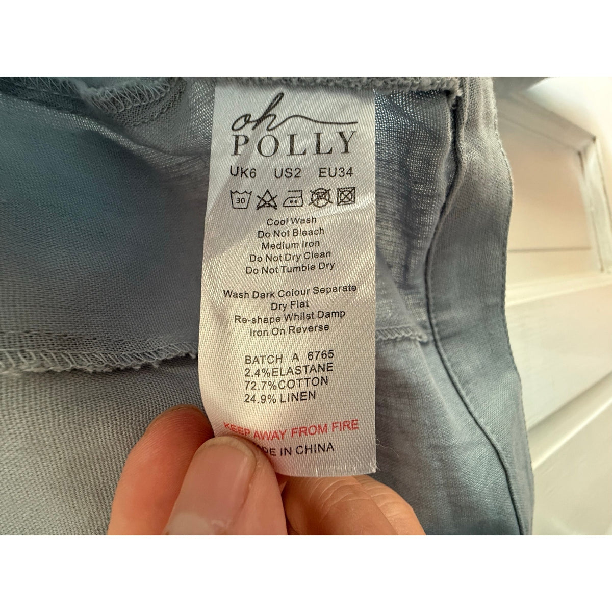 Oh Polly Blue Cropped Long Sleeve Collared Top - NWT - Size 2
