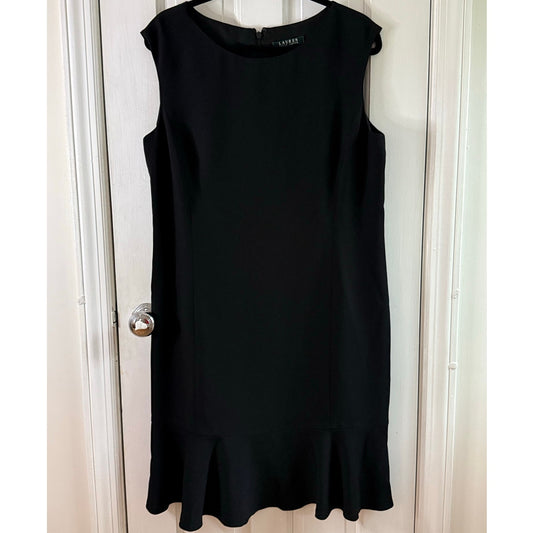 Lauren Ralph Lauren Black Dress Women’s Size 14 Sleeveless Classic EUC