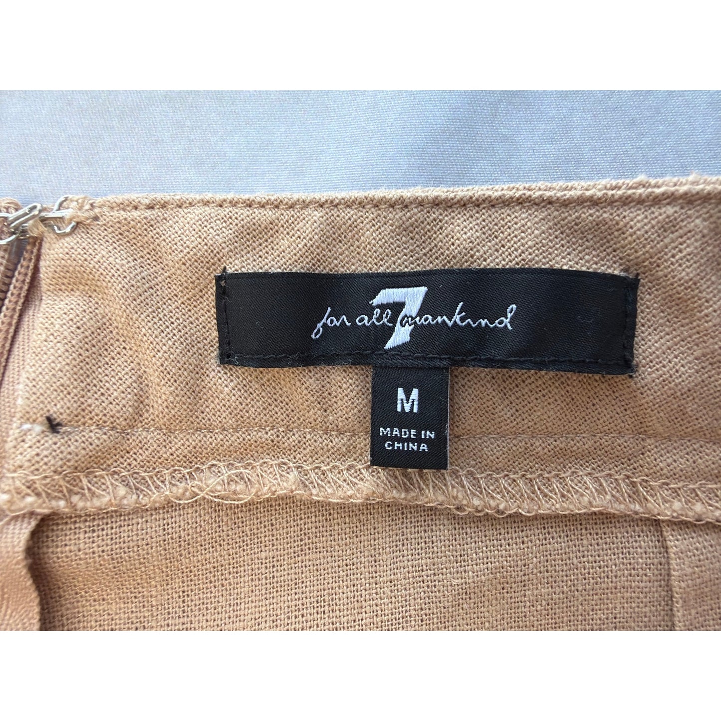7 For All Mankind Size Medium Linen Tan Pants with White Detailing