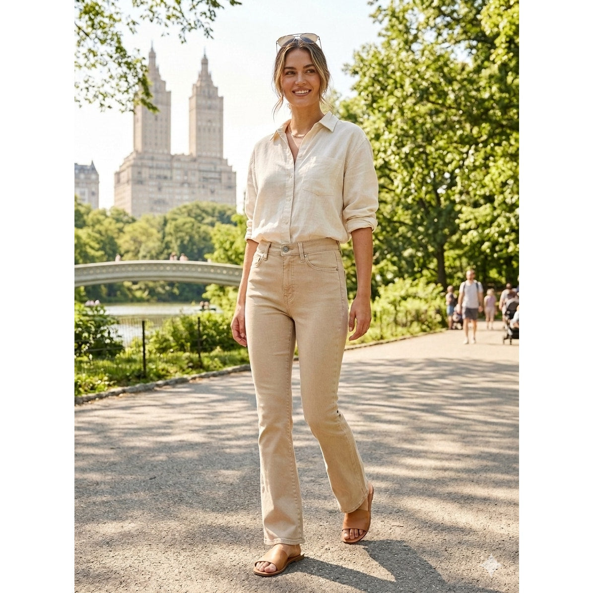 Veronica Beard Carolina Flare Jeans Size 24 Stone Khaki High Rise Ankle Crop EUC