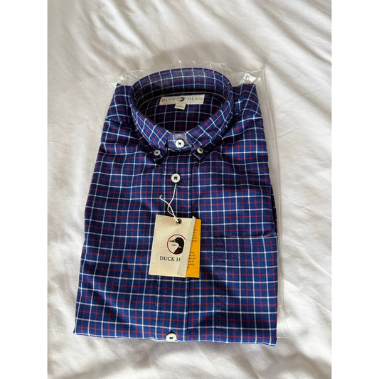 Duck Head Beacon Blue Plaid Flannel Shirt Men's Small NWT Long Sleeve