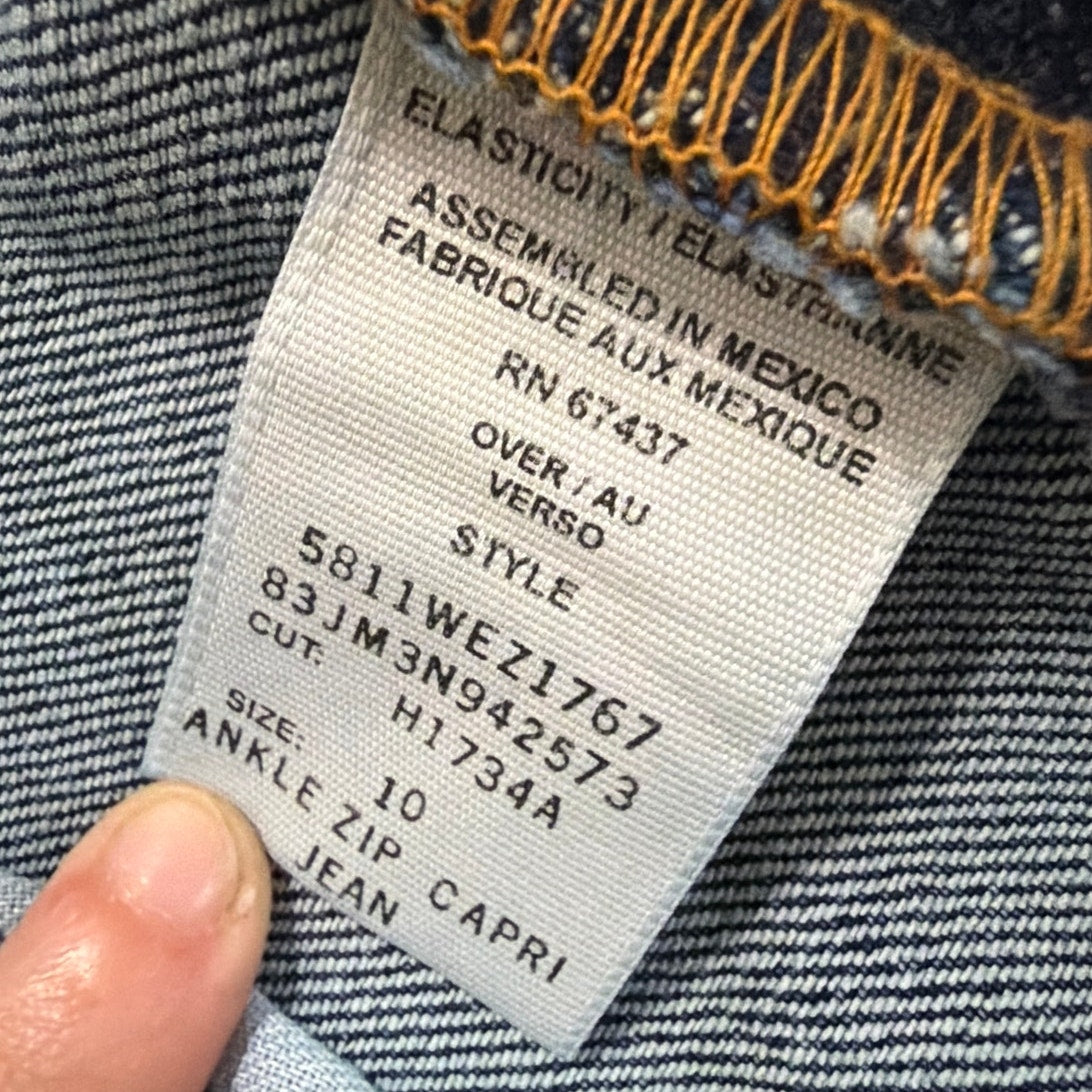 Ralph Lauren Size 10 Ankle Zip Capri Stretch Dark Wash Jean