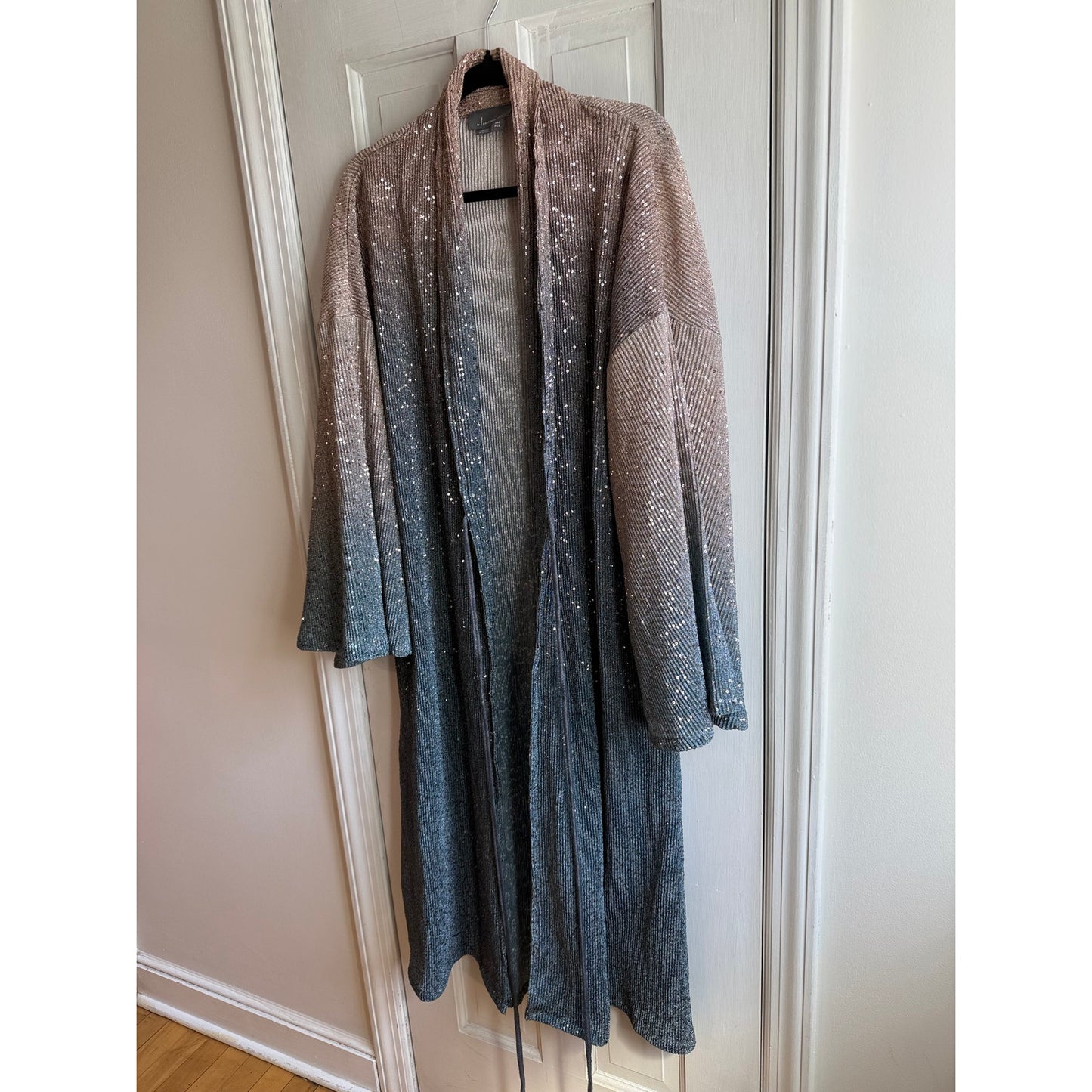 Anthropologie Sparkly Sequin Long Cardigan One Size - Stevie Nicks Boho Duster