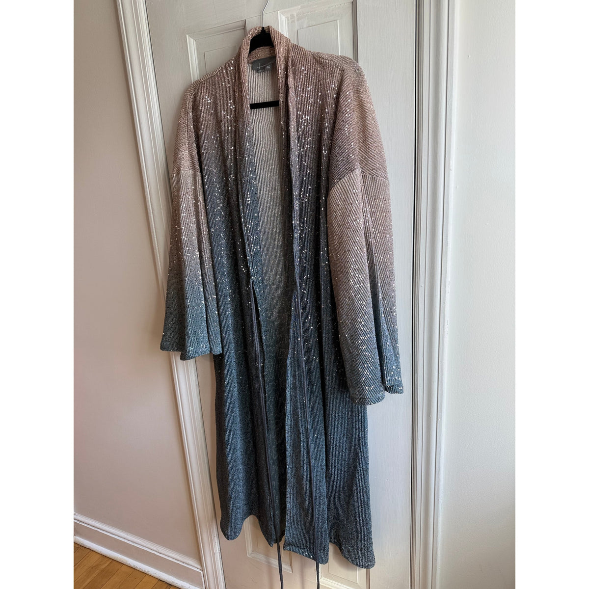 Anthropologie Sparkly Sequin Long Cardigan One Size - Stevie Nicks Boho Duster