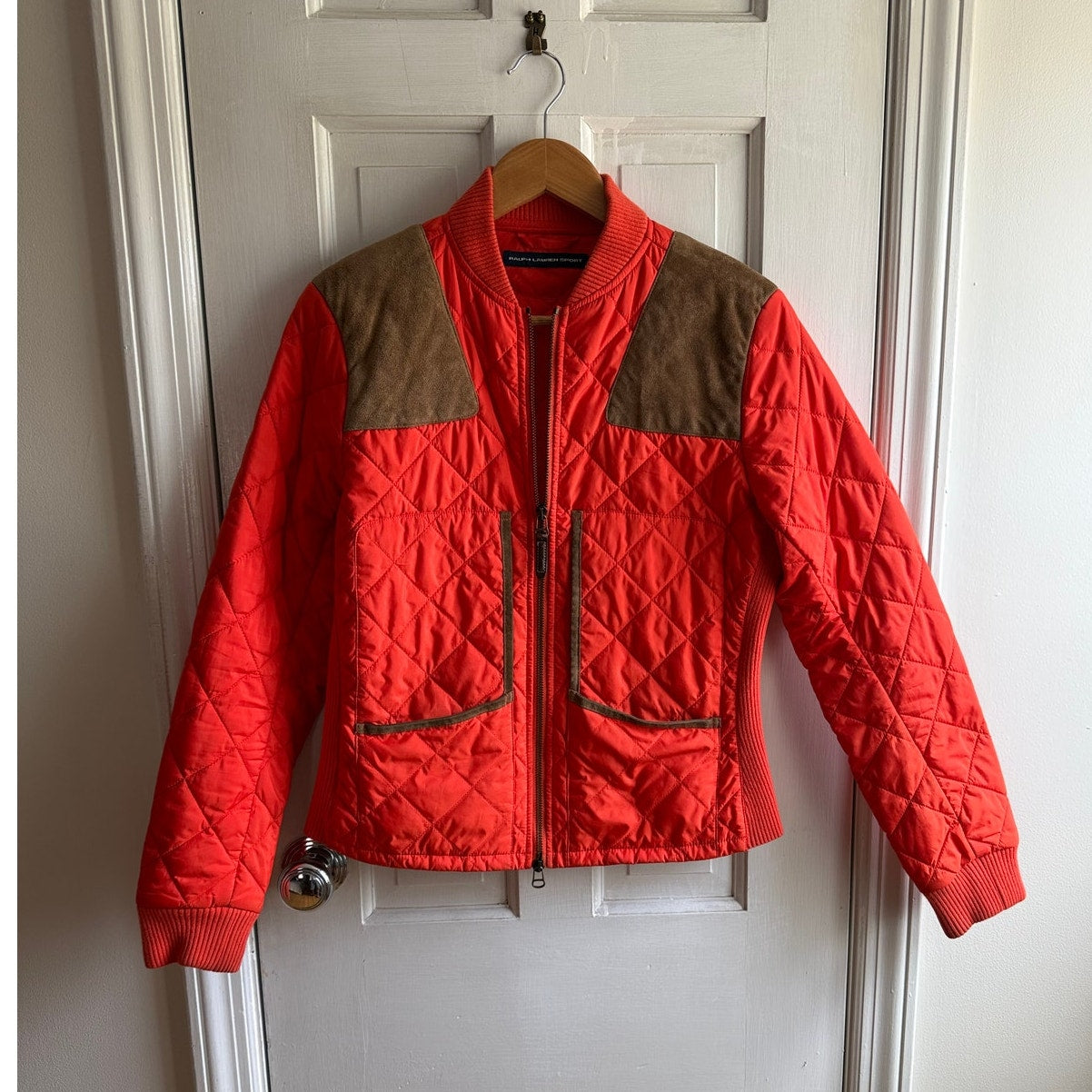 Vintage Ralph Lauren Sport Quilted Shooting Jacket - Orange - Women’s Medium