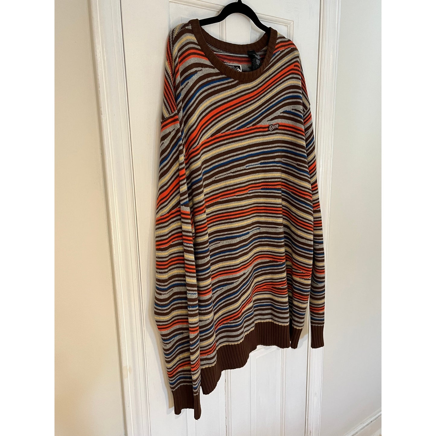 🔥 RARE Vintage Enyce Knit Sweater Striped Y2K 90s Streetwear Hip Hop Retro 3XL