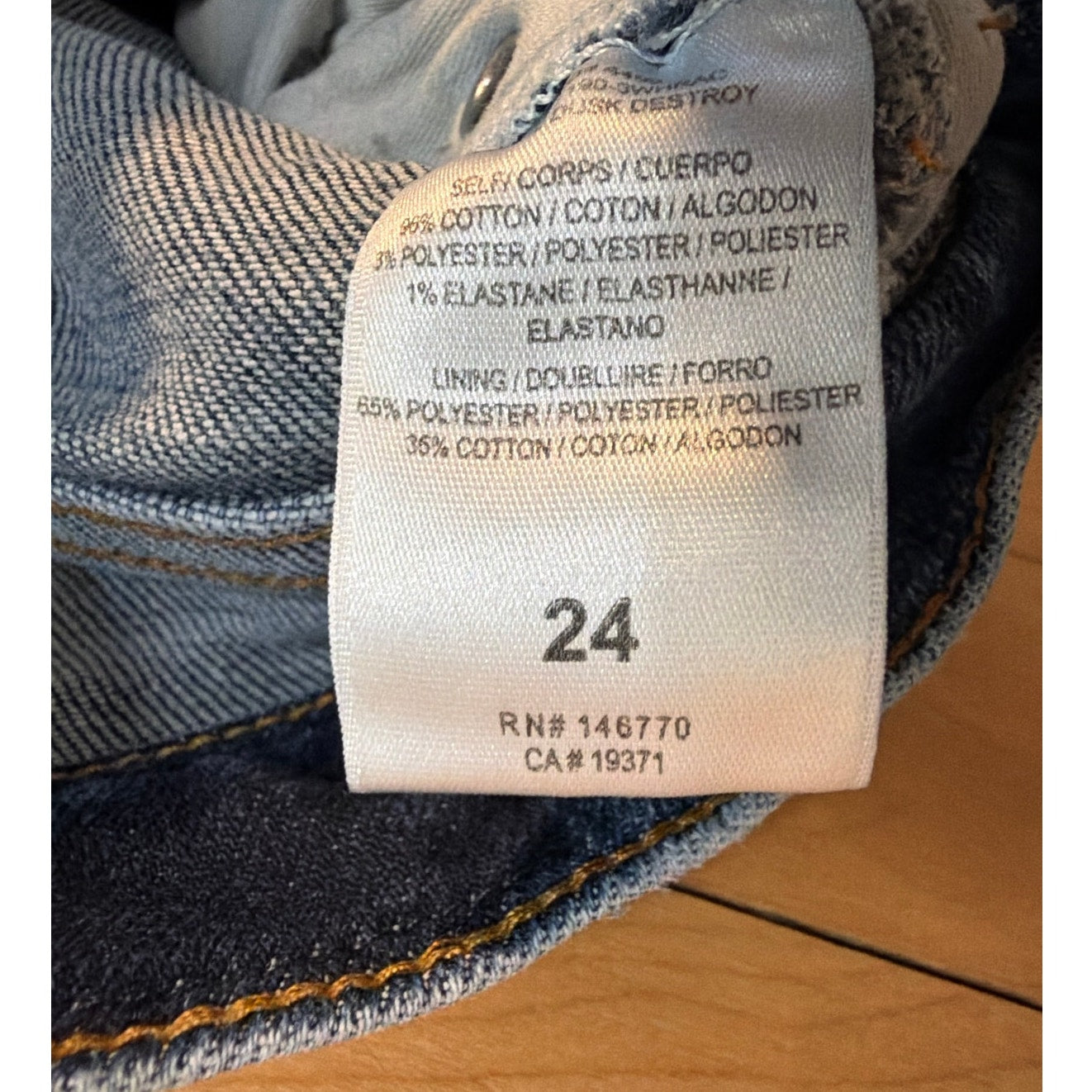 Re/Done Size 24 Ripped Distressed Hem High Rise Jeans