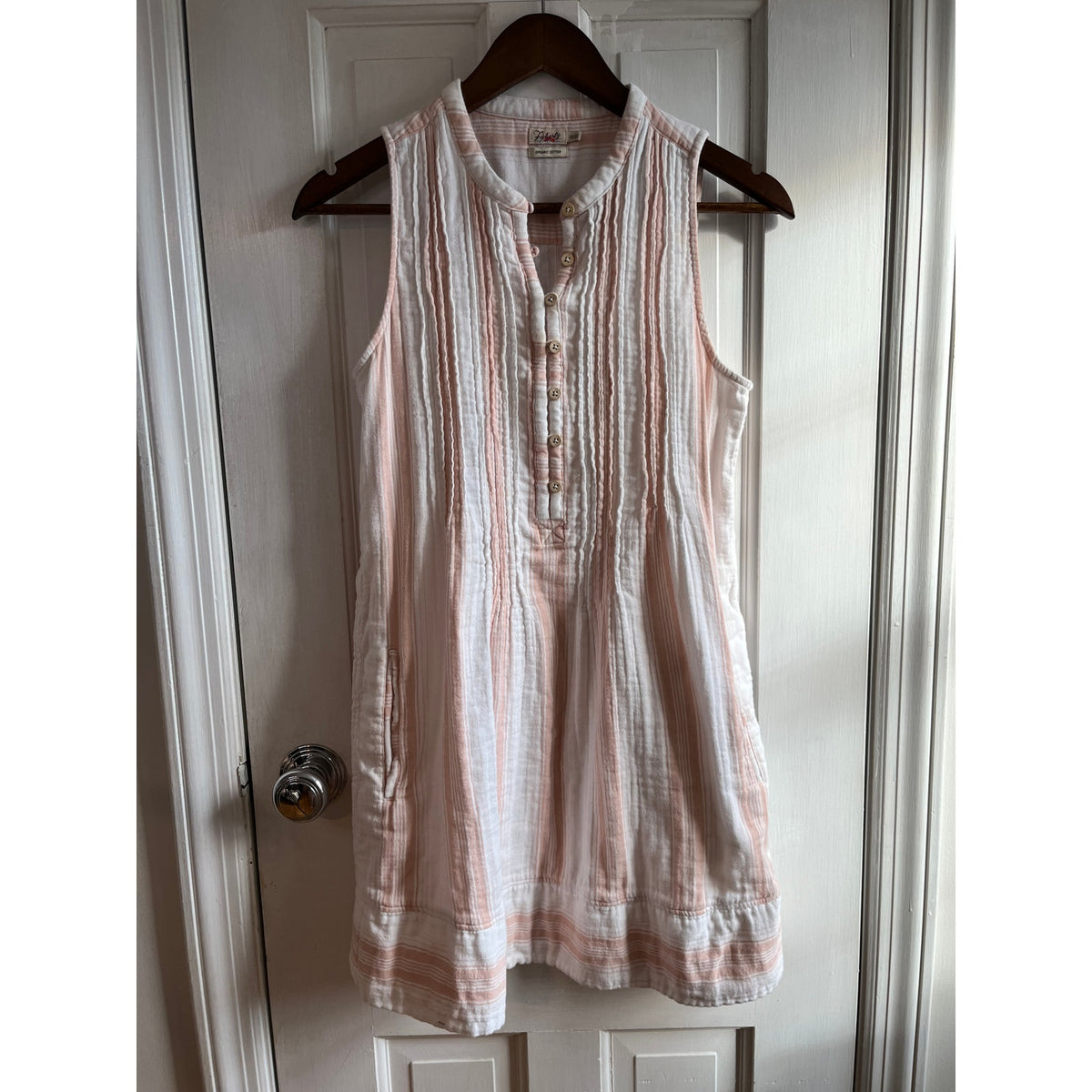 Faherty Isha Dream Cotton Gauze Mini Dress Stripe Sleeveless XS Tuckernuck EUC