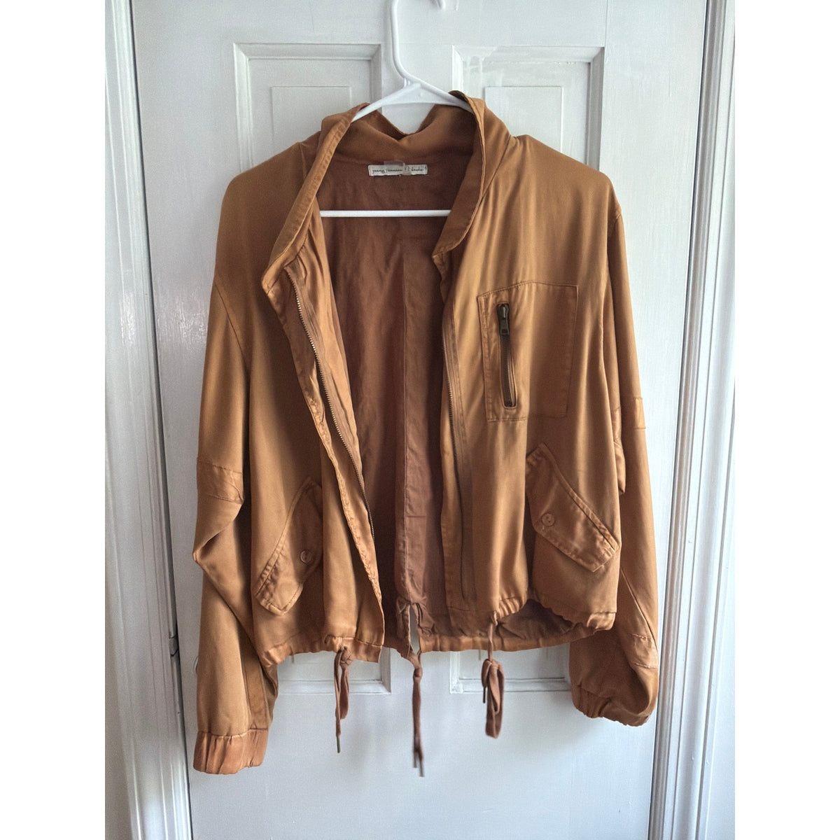 Young Fabulous & Broke YFB Yellow Utility Zipper Jacket Medium EUC