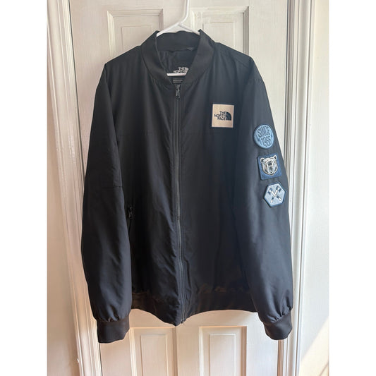 The North Face Sleeve Patch Bomber Flight Jacket Black Mens XXL