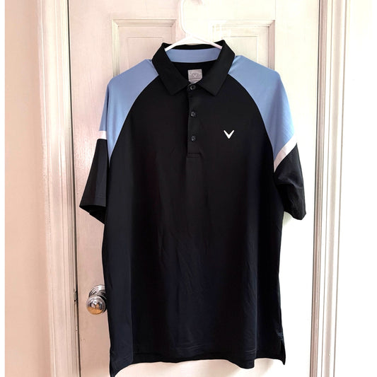 Callaway Size Medium Callaway Men's Opti-Dri Performance Golf Polo Blue and Black