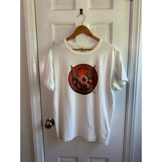 RE/DONE  Eyeball Graphic Classic Men's Tee Size Medium NWT Vintage White