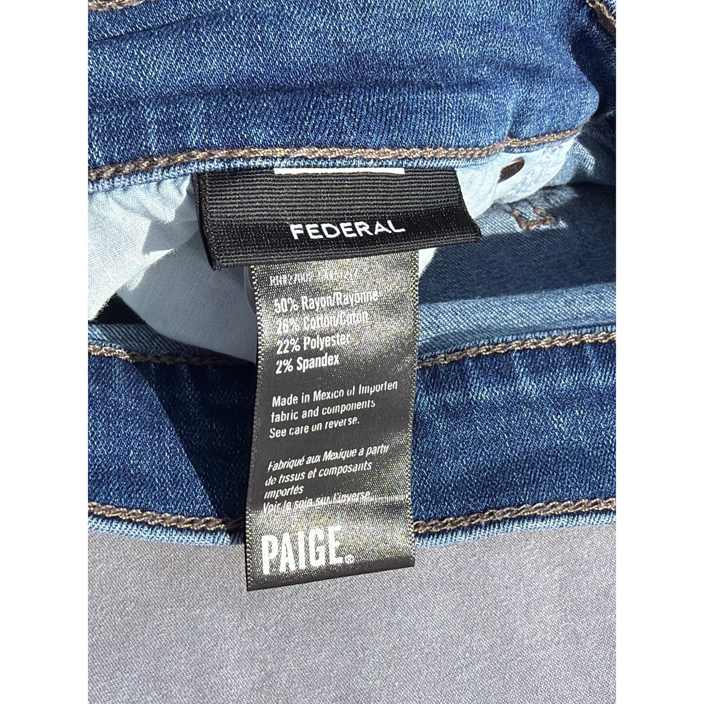 Paige Size 42 Federal Style Dark Wash Mid Rise Bootcut Jean