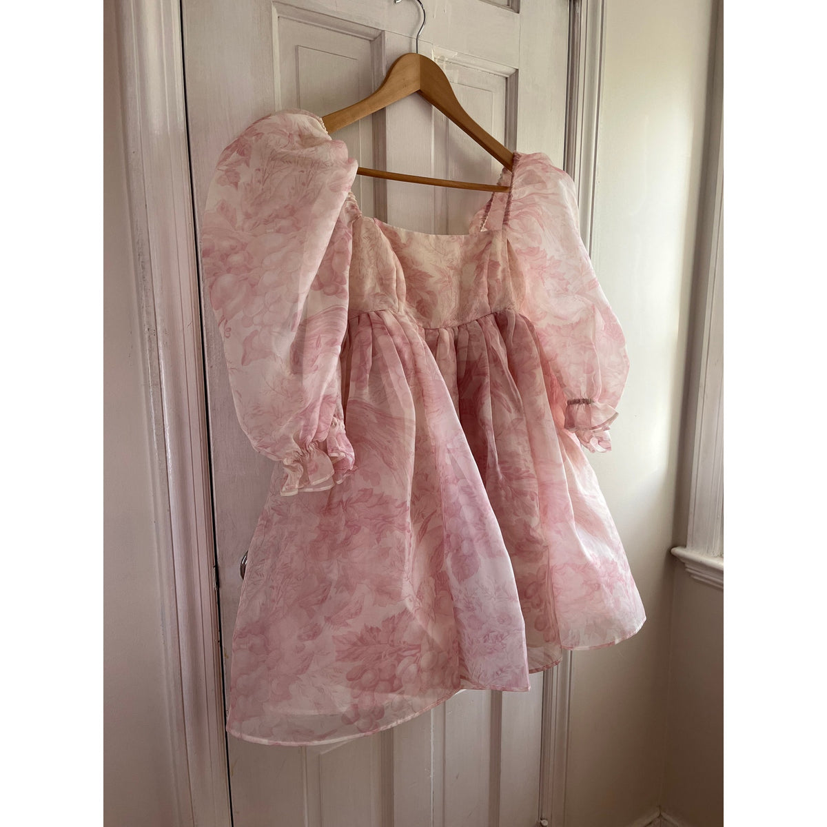 🌸 Selkie The Ribbon Puff Mini Dress in Rose Pink XS 🌸
