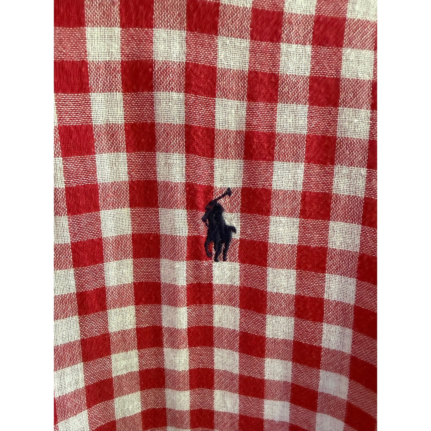 Polo Ralph Lauren Shirt Large Red White Gingham Short Sleeve