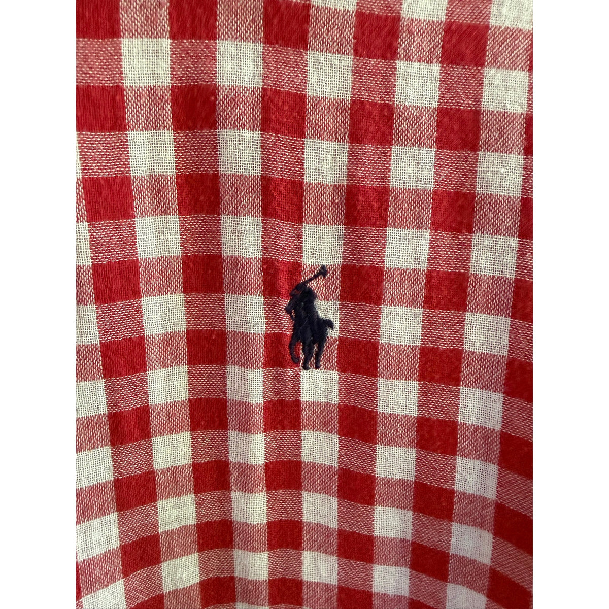 Polo Ralph Lauren Shirt Large Red White Gingham Short Sleeve